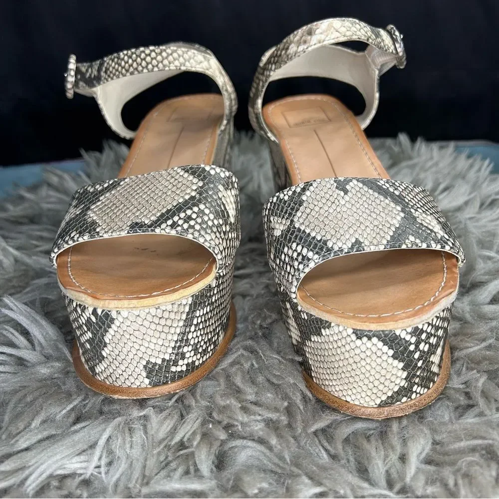 Dolce Vita snake print platform wedge sandals women’s shoe size 9